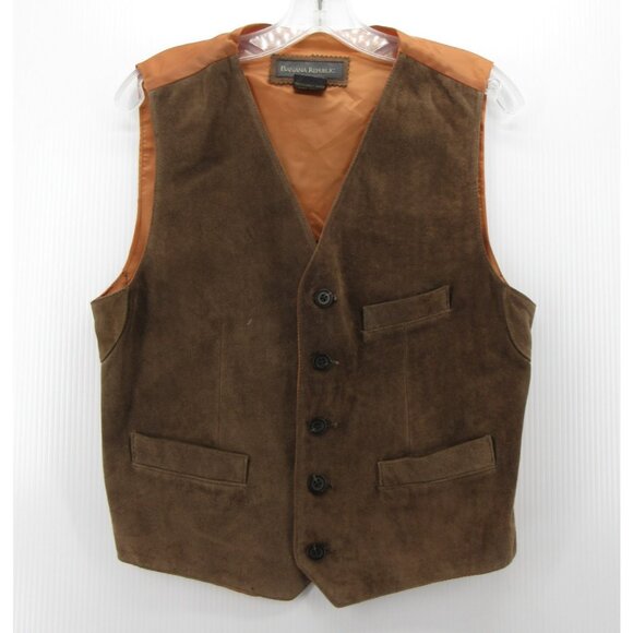 Banana Republic Other - VINTAGE Banana Republic Vest XS Waistcoat Leather Suede Safari 90s *